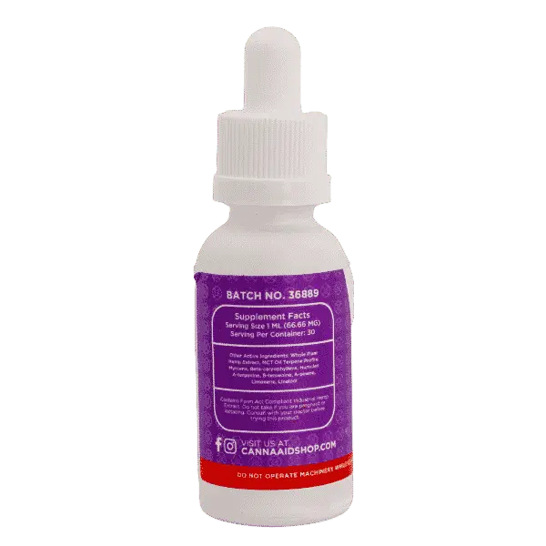 Delta 8 1000mg + CBN 1000mg Tincture (30ml) CannaAid