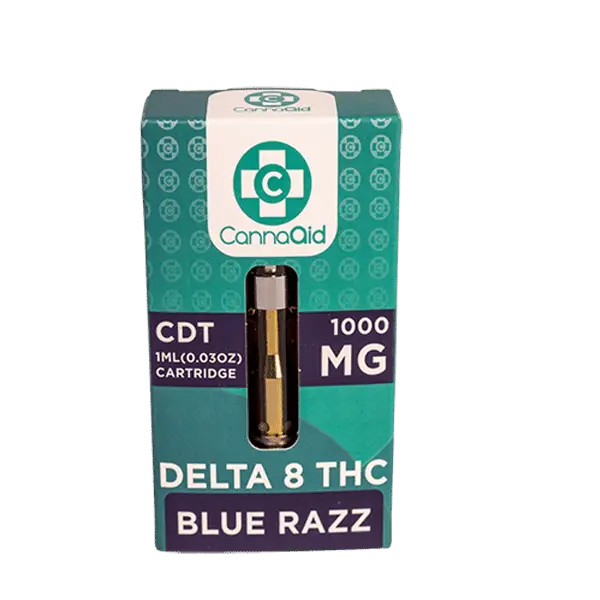 Delta 8 Blue Razz Vape Cartridge CannaAid