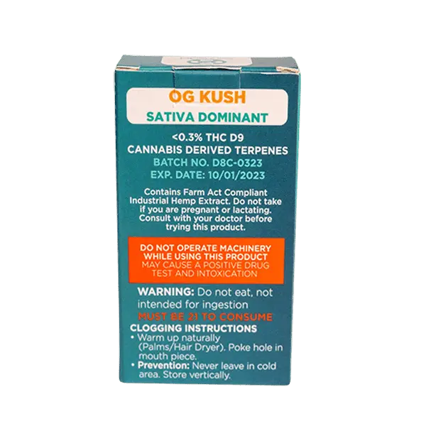 Delta 8 OG KUSH Vape Cartridge CannaAid