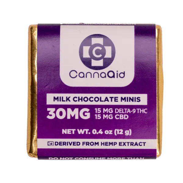 Delta 9 THC + CBD Chocolate Mini Squares 70ct CannaAid