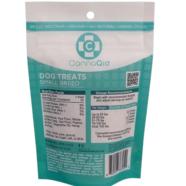 Dog Bones 100MG – 20CT (5MG Small Breed) CannaAid