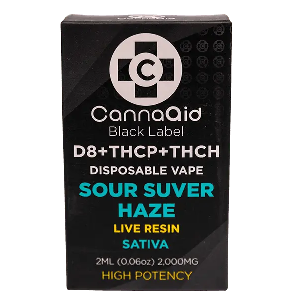 Black Label 2ML High Potency Disposable – D8 + THCP + THCH CannaAid