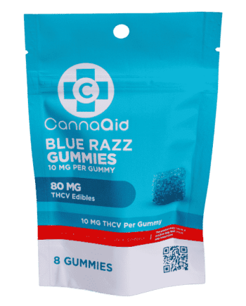 CannaAid THCV Blue Razz Gummies 80 mg
